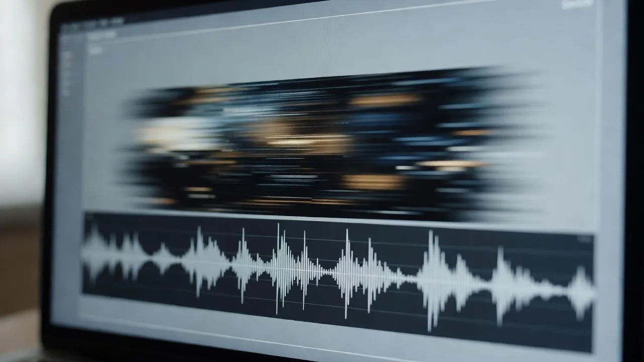 Screen showing a short flash draft above an audio waveform