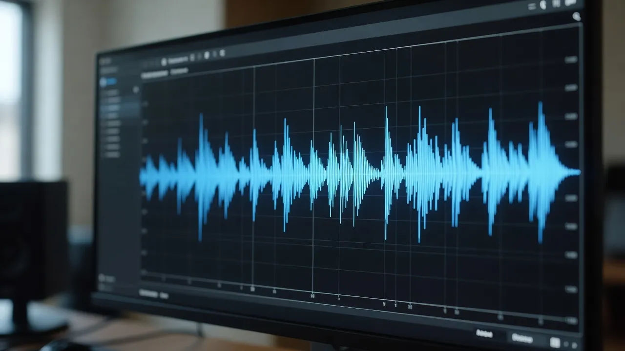 Script becoming a Swahili voiceover waveform on screen