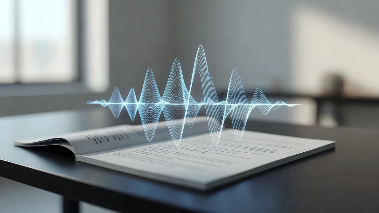 Ad script becoming a Turkish English accent voiceover waveform