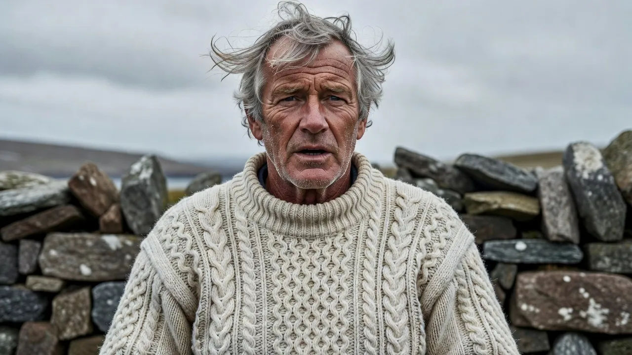 Close portrait of a weathered Galway man in his fifties