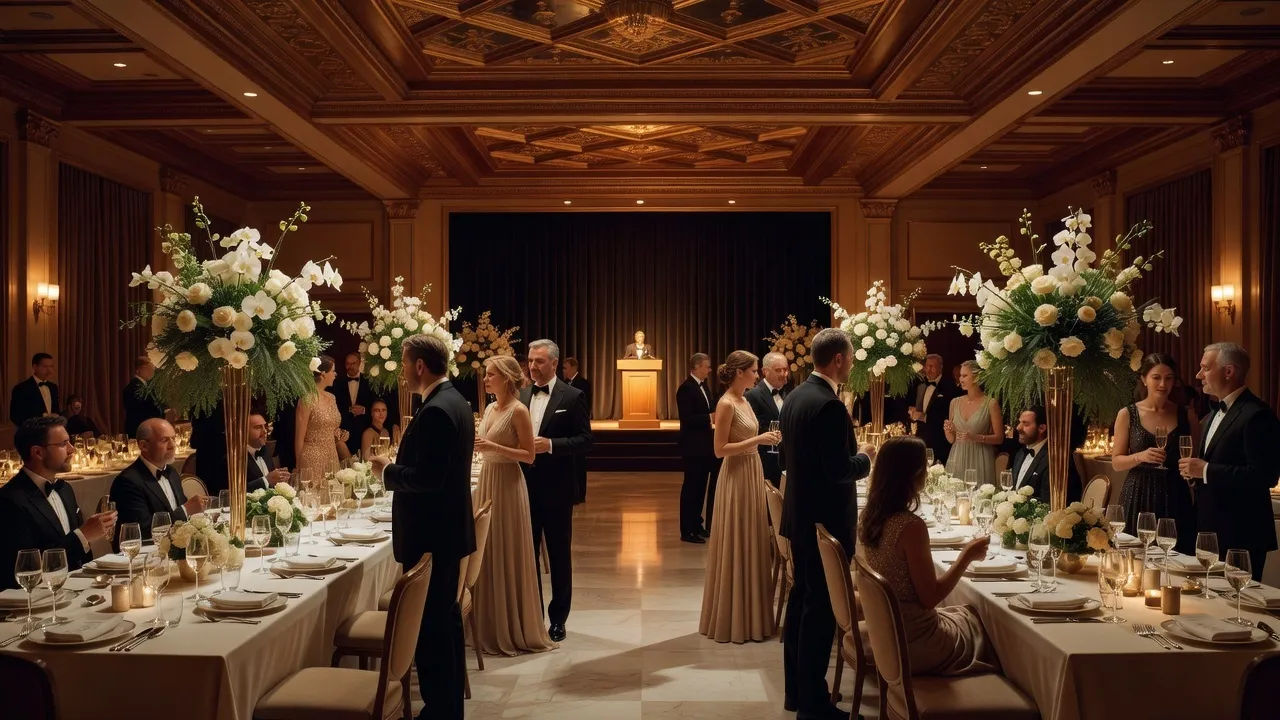 Wide grand gala interior