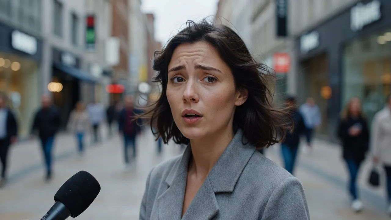 Close portrait of a candid young woman responding to an off-camera question