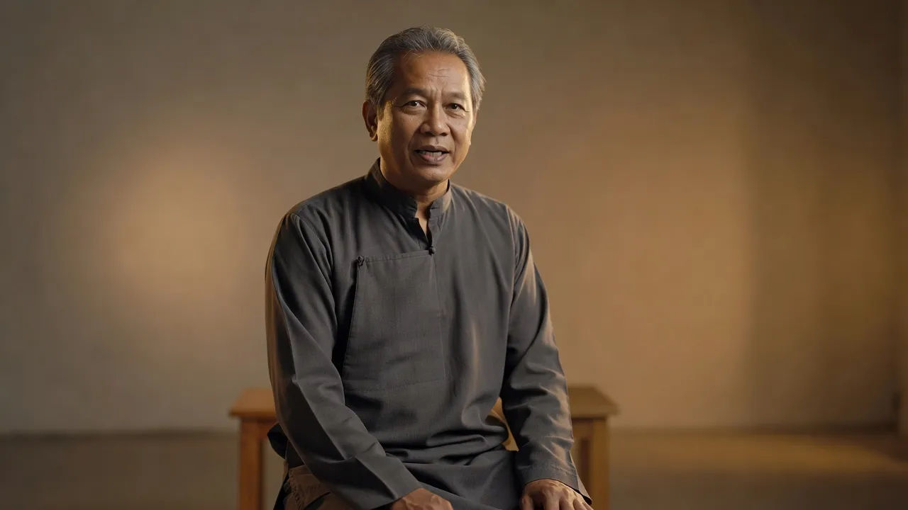 Speaker delivering a Myanmar Burmese line to camera