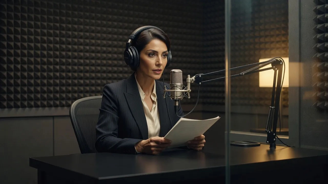 A Persian documentary and film-dubbing scene