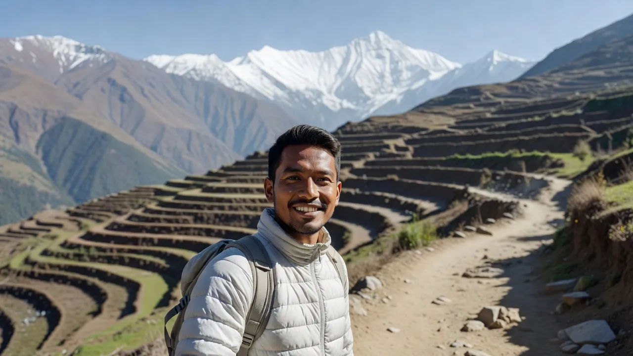 Presenter speaking a Nepali line to camera