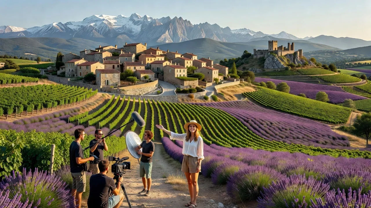 Photorealistic 16:9 sunlit southern-France landscape