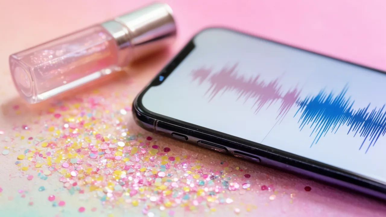 Script page becoming a bubbly uptalk voiceover waveform