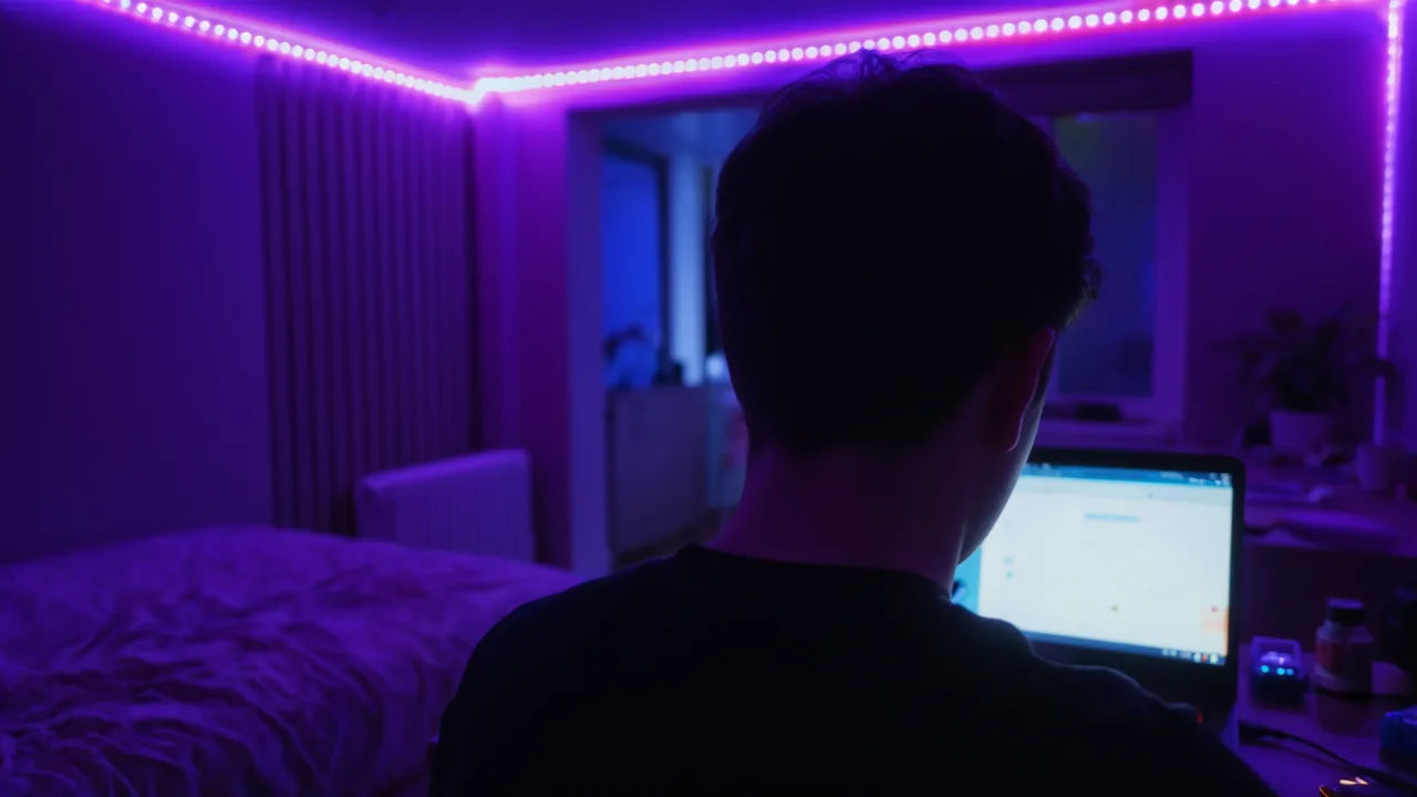 Creator editing a valley girl voice prompt on a laptop