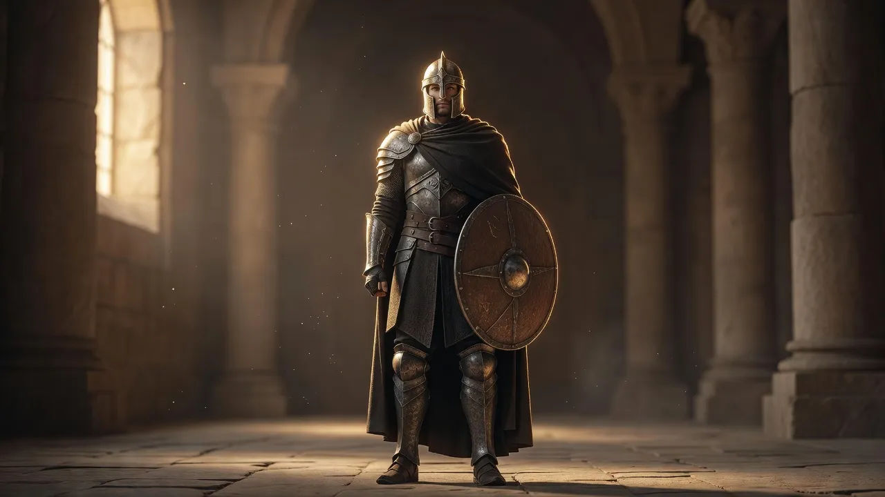 Quiet guardian framed in soft golden light