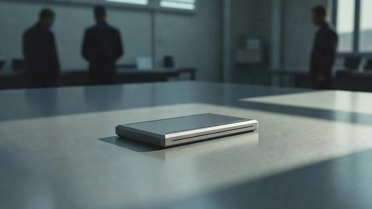 Tech advertisement voiced with a precise German inflection