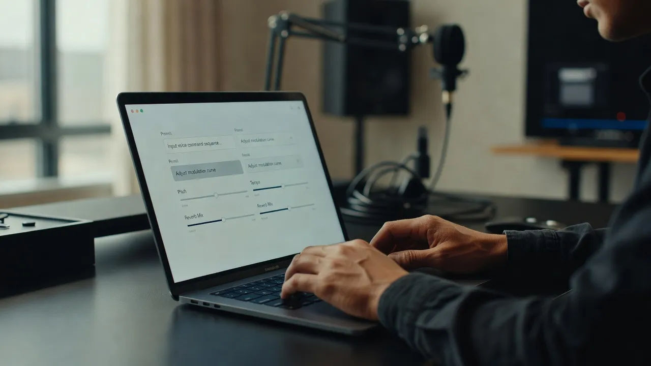 Editing a German accent voice prompt for an engineering brand film
