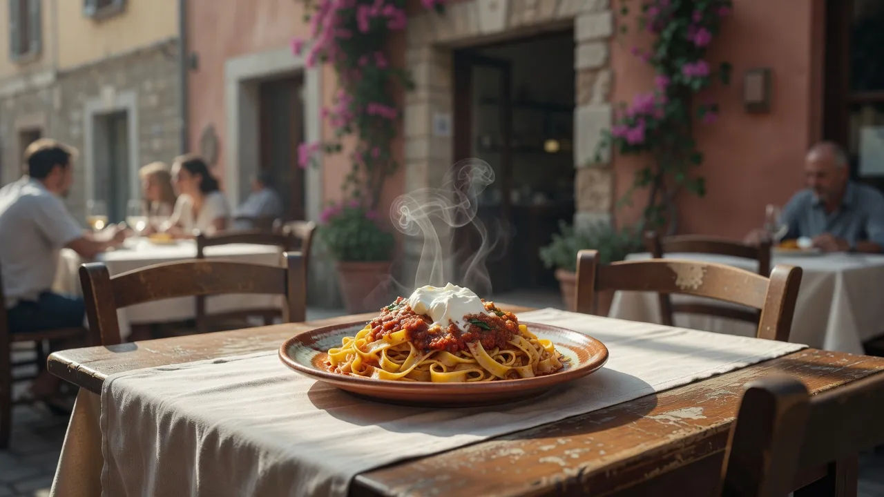 Food advertisement voiced with an expressive Italian inflection