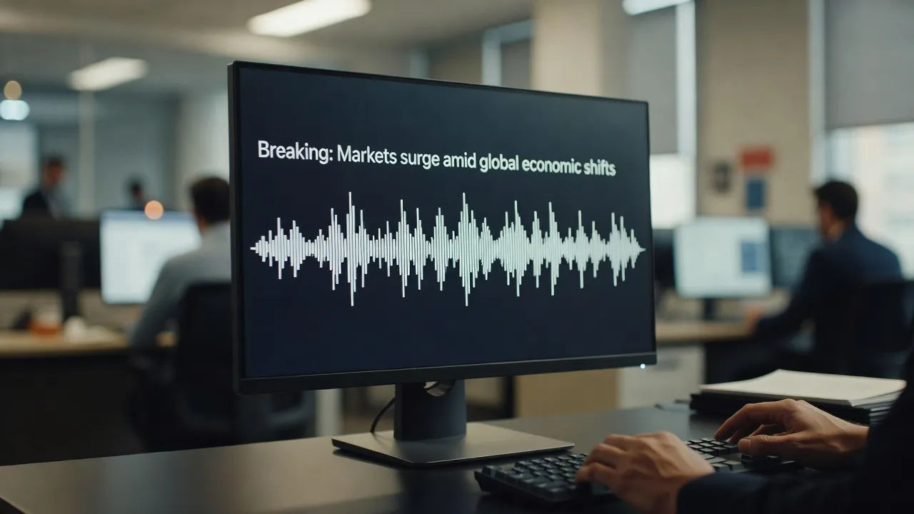 Screen turning a news script into a clean broadcast voice track