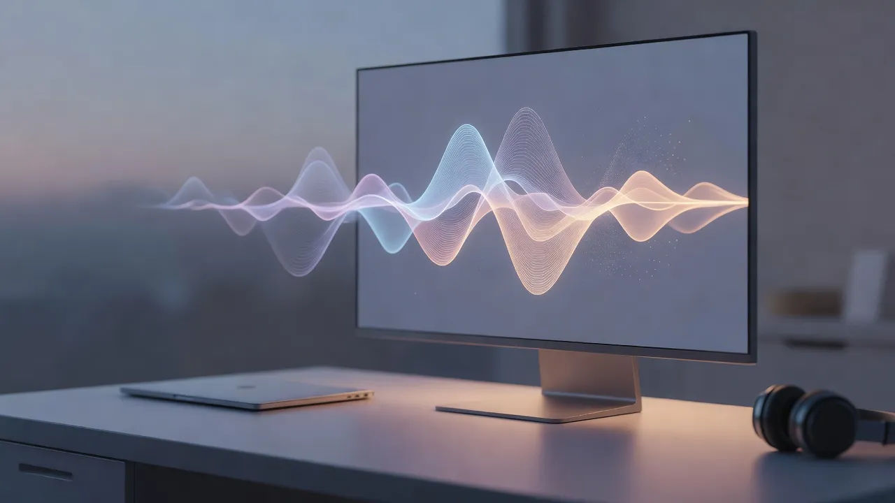 Audio waveform displayed on a clean studio monitor