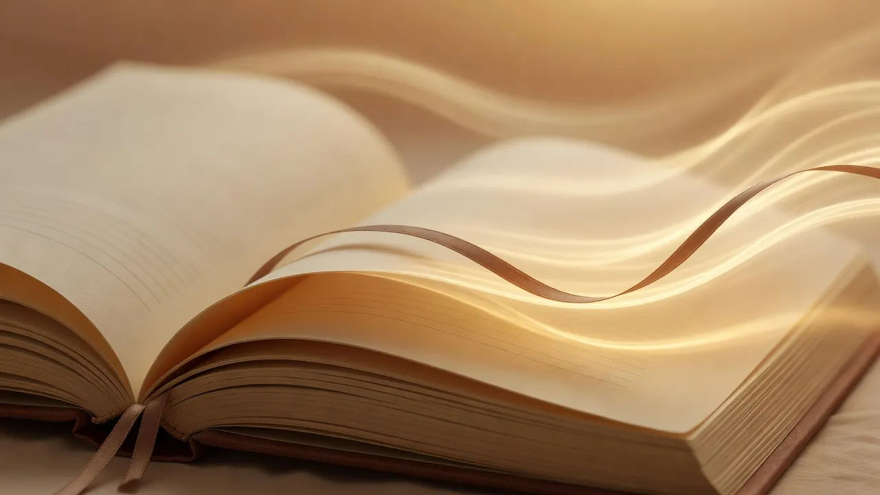 Story pages flowing into a soft, even waveform