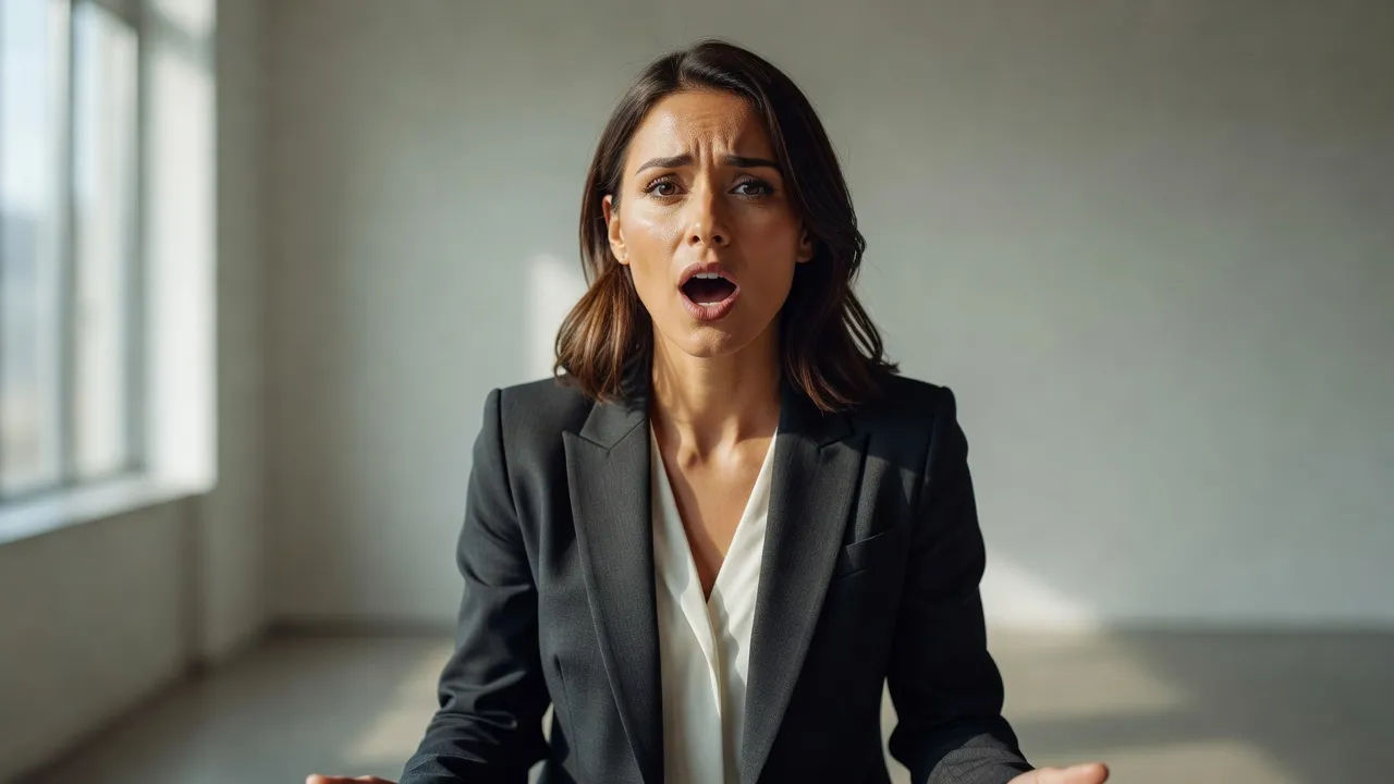 Presenter singing a looping hook straight to camera