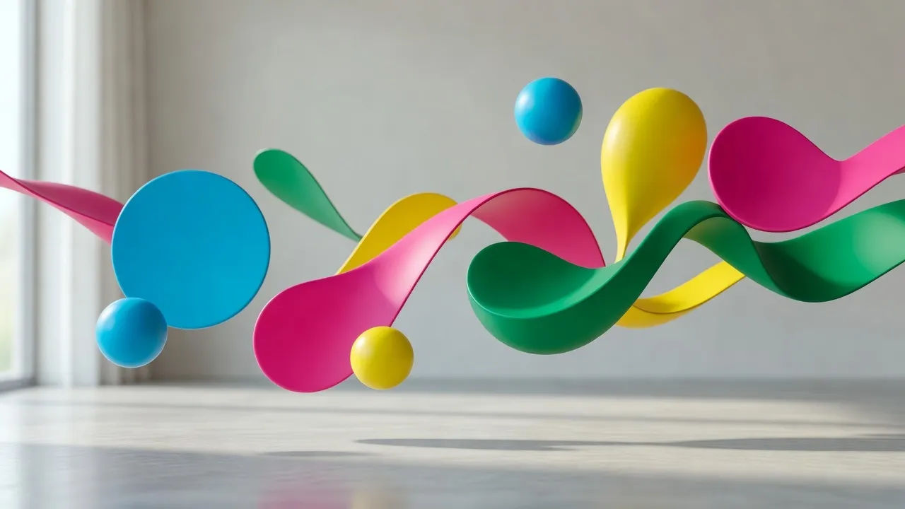 Colorful ad frame with a bouncing jingle lyric on screen