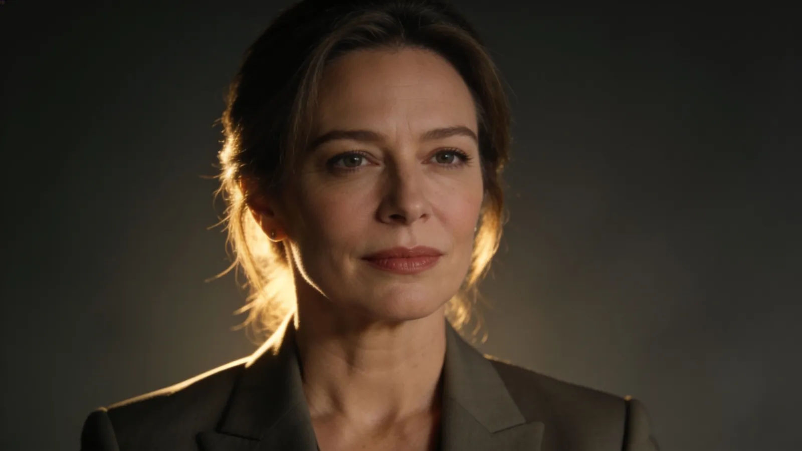 Poised professional adult woman in a cinematic portrait