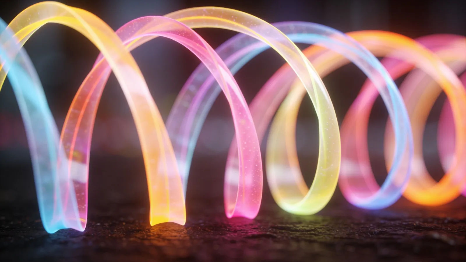 Colorful playful waveform looping in bright arcs