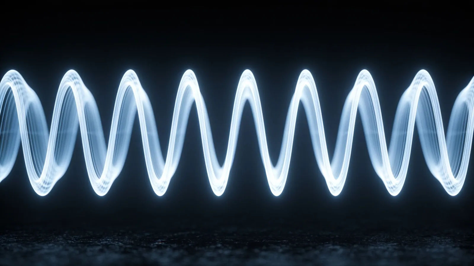 Precise even cool-blue waveform through soft dark