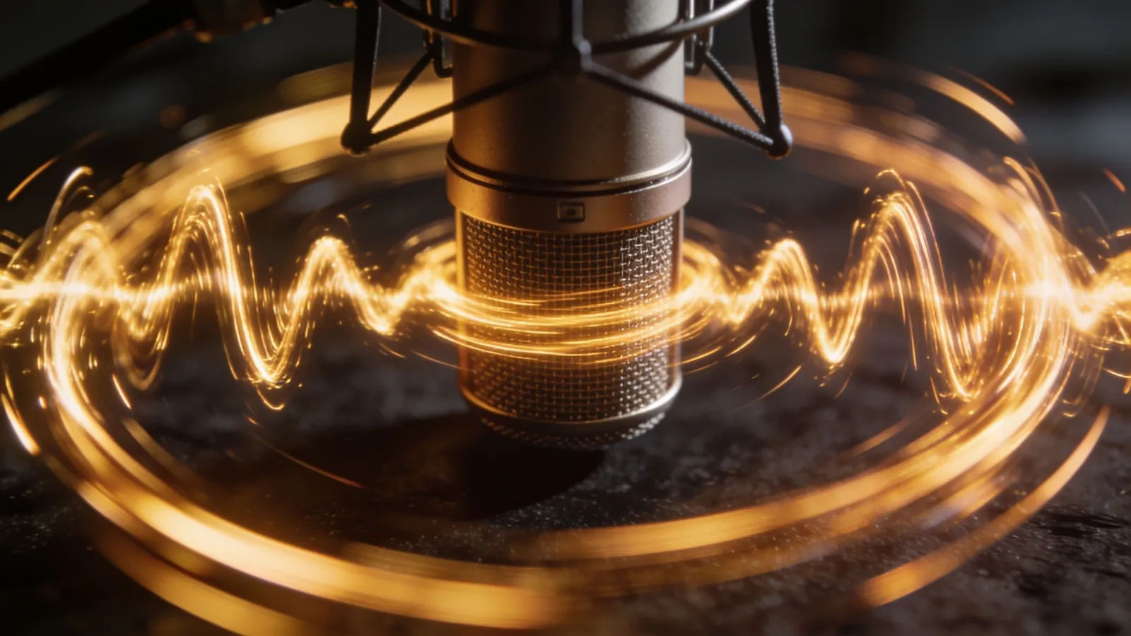 Rapid golden waveform streaking around a microphone