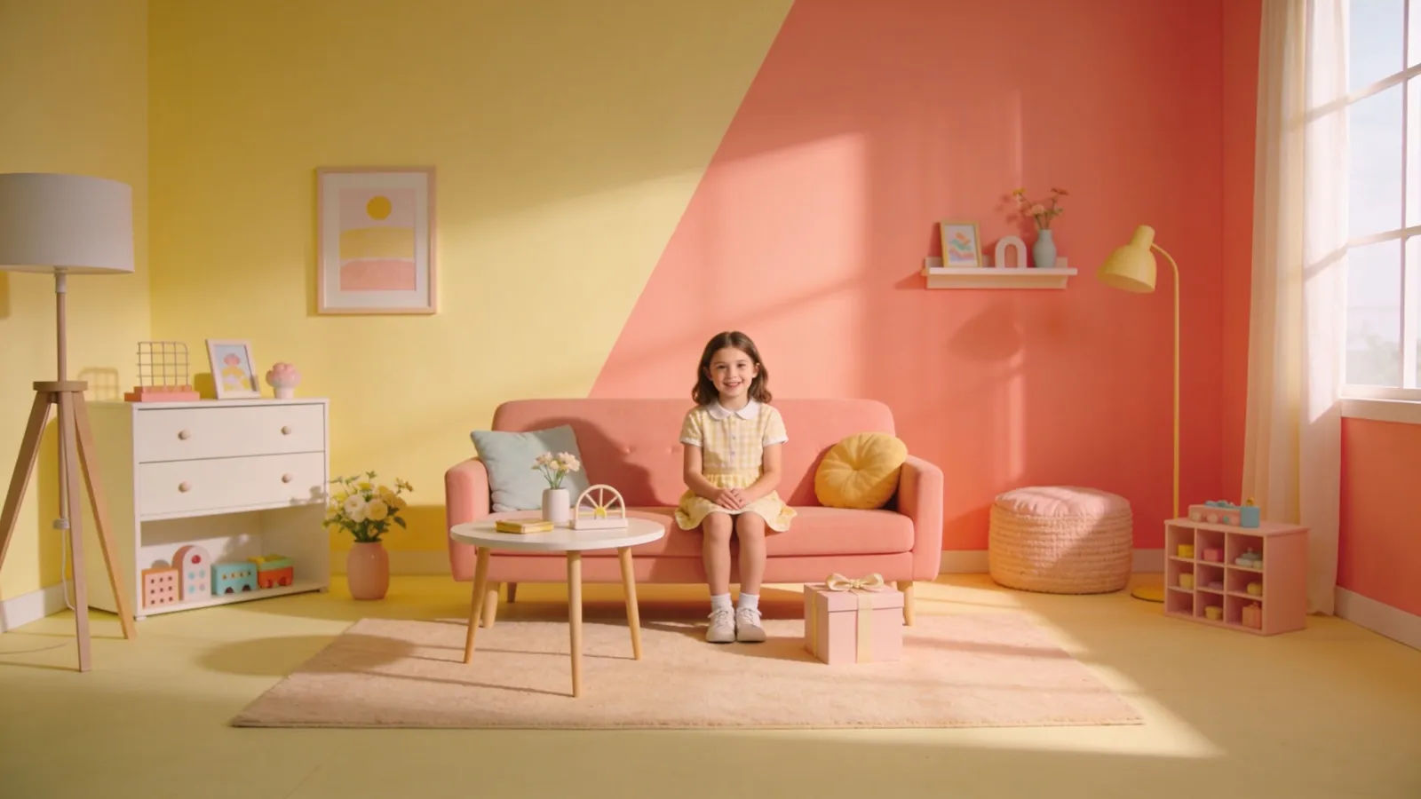 Bright sunlit explainer video set for kids content
