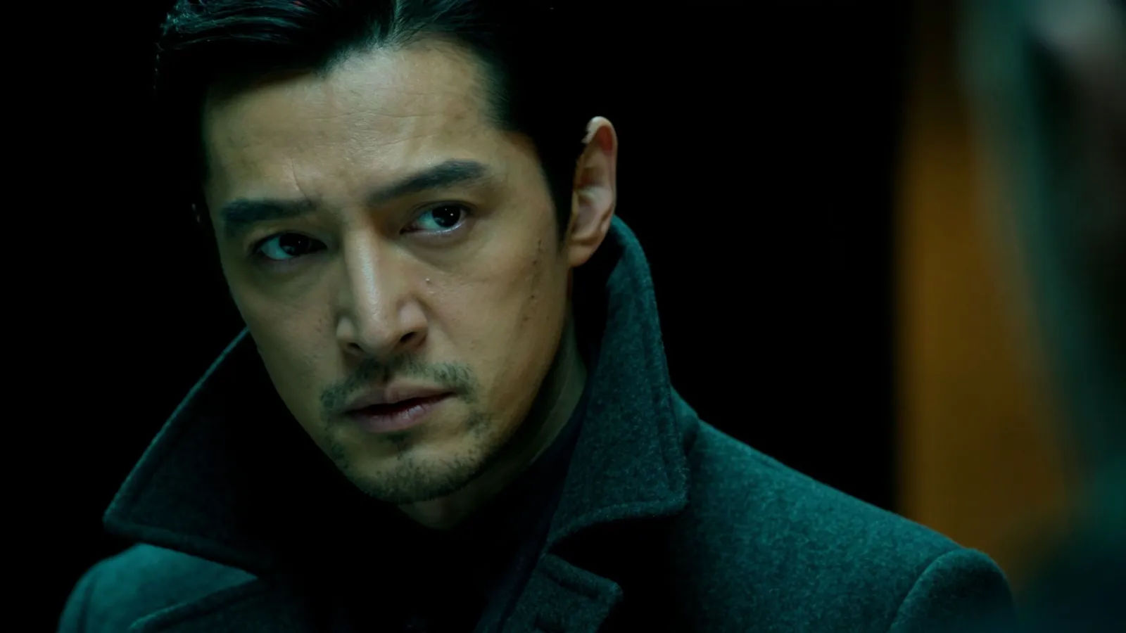 Generic observant detective in noir lighting
