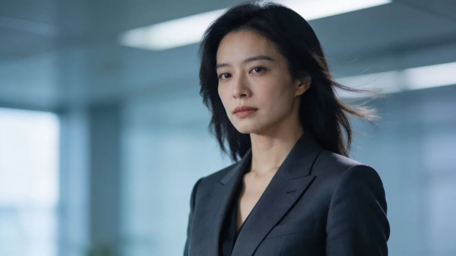Poised professional woman in tailored blazer
