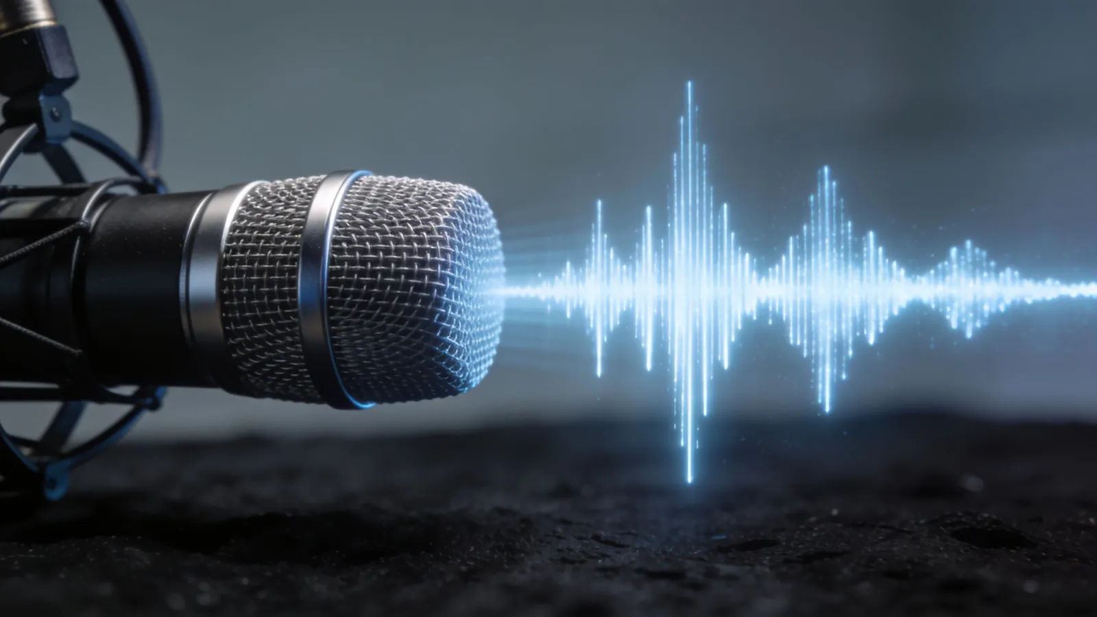 Crisp soundwaves from sleek studio microphone