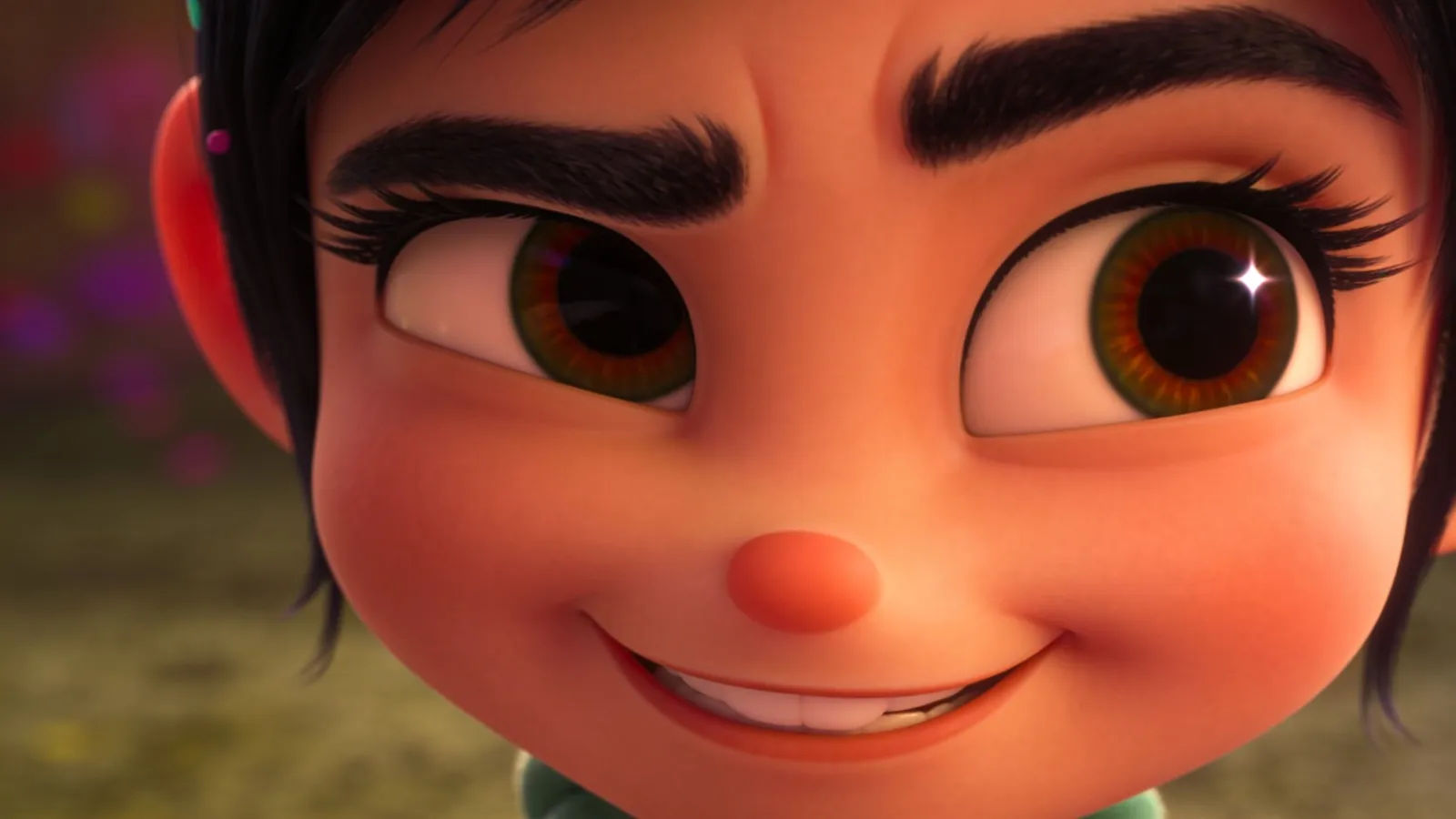 Playful character with sly grin, eyebrow raised