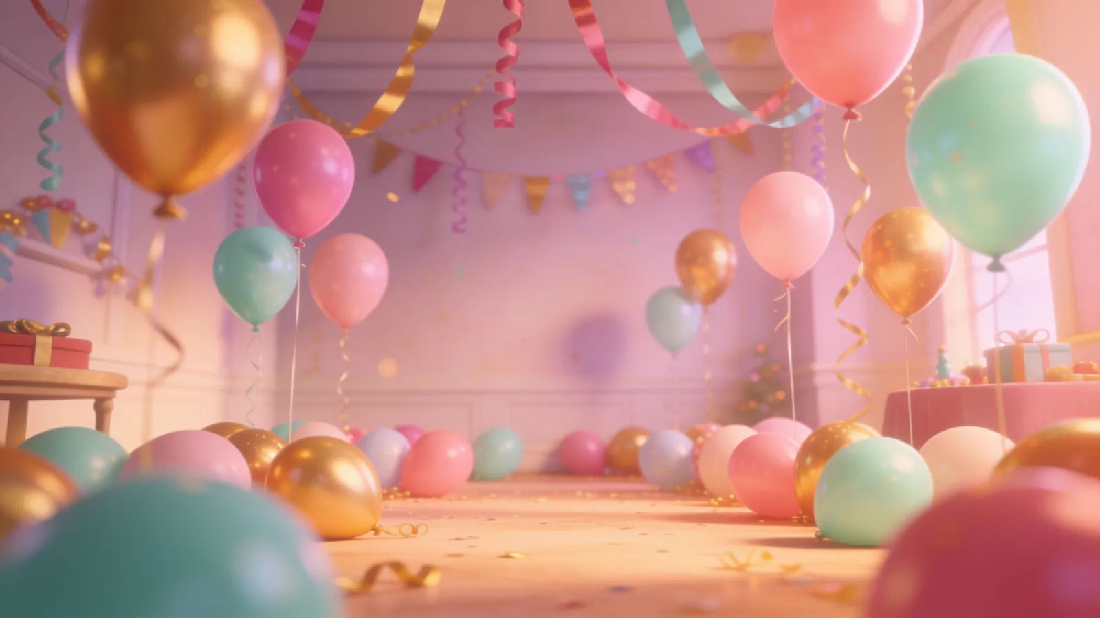 Festive animated short set for party promo