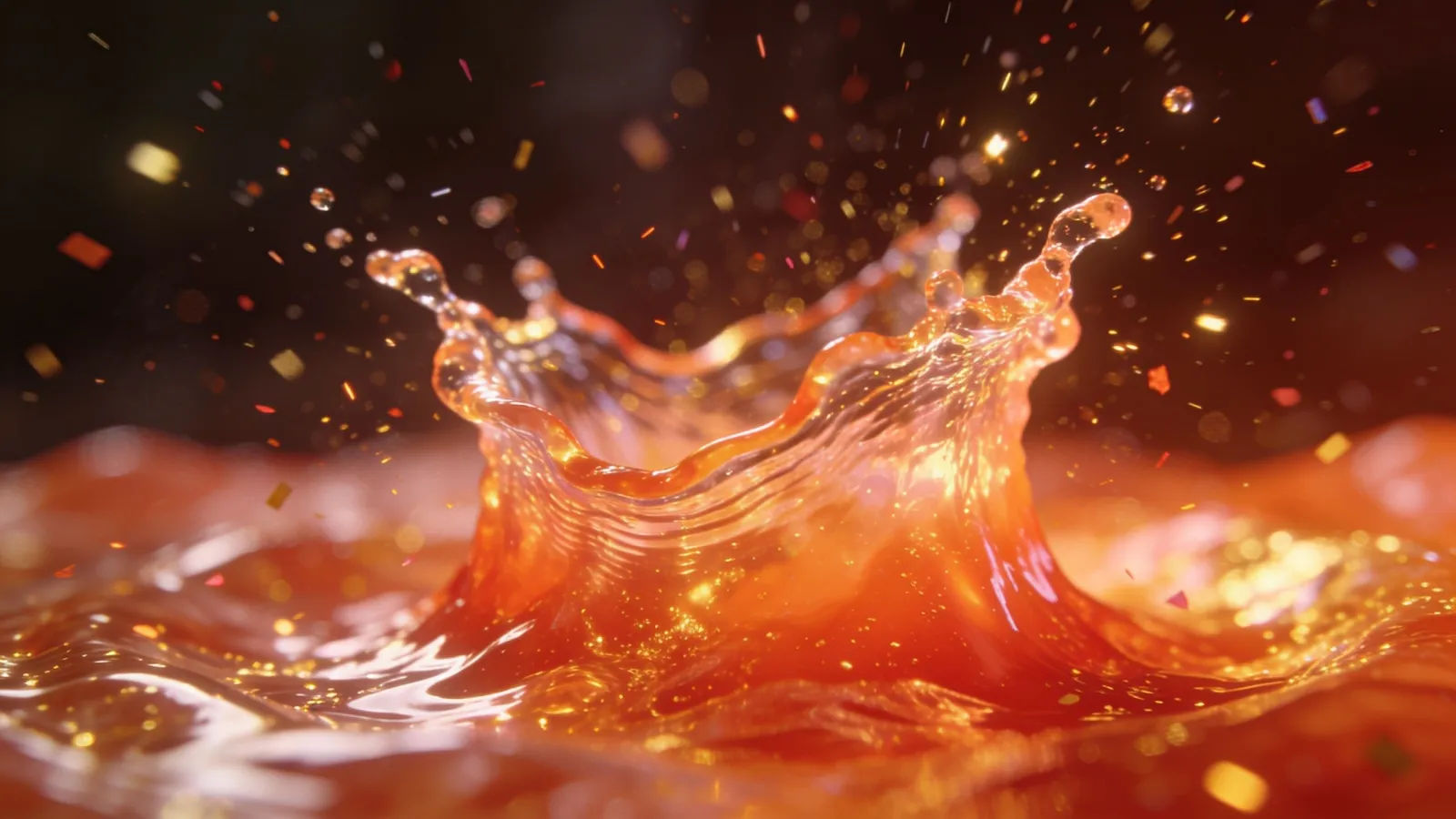 Bouncy vivid coral waveform bursting upward