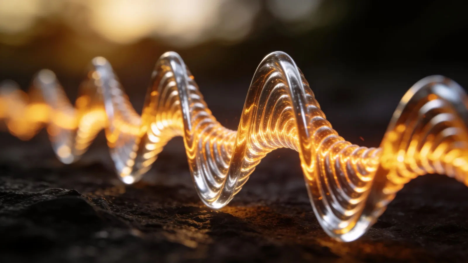 Driving amber and steel pulse waveform on dark ground