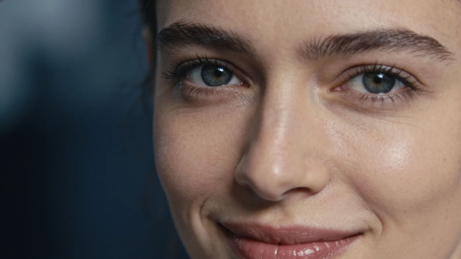 Confident credible person with composed assured gaze