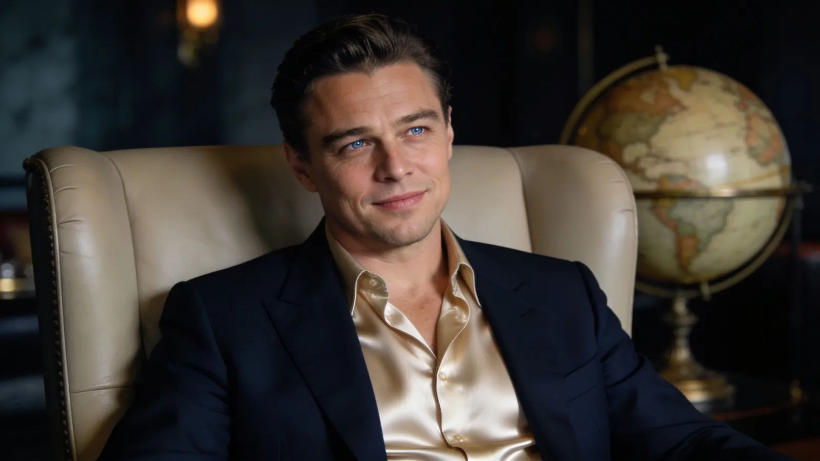 Polished worldly jet set host with knowing look