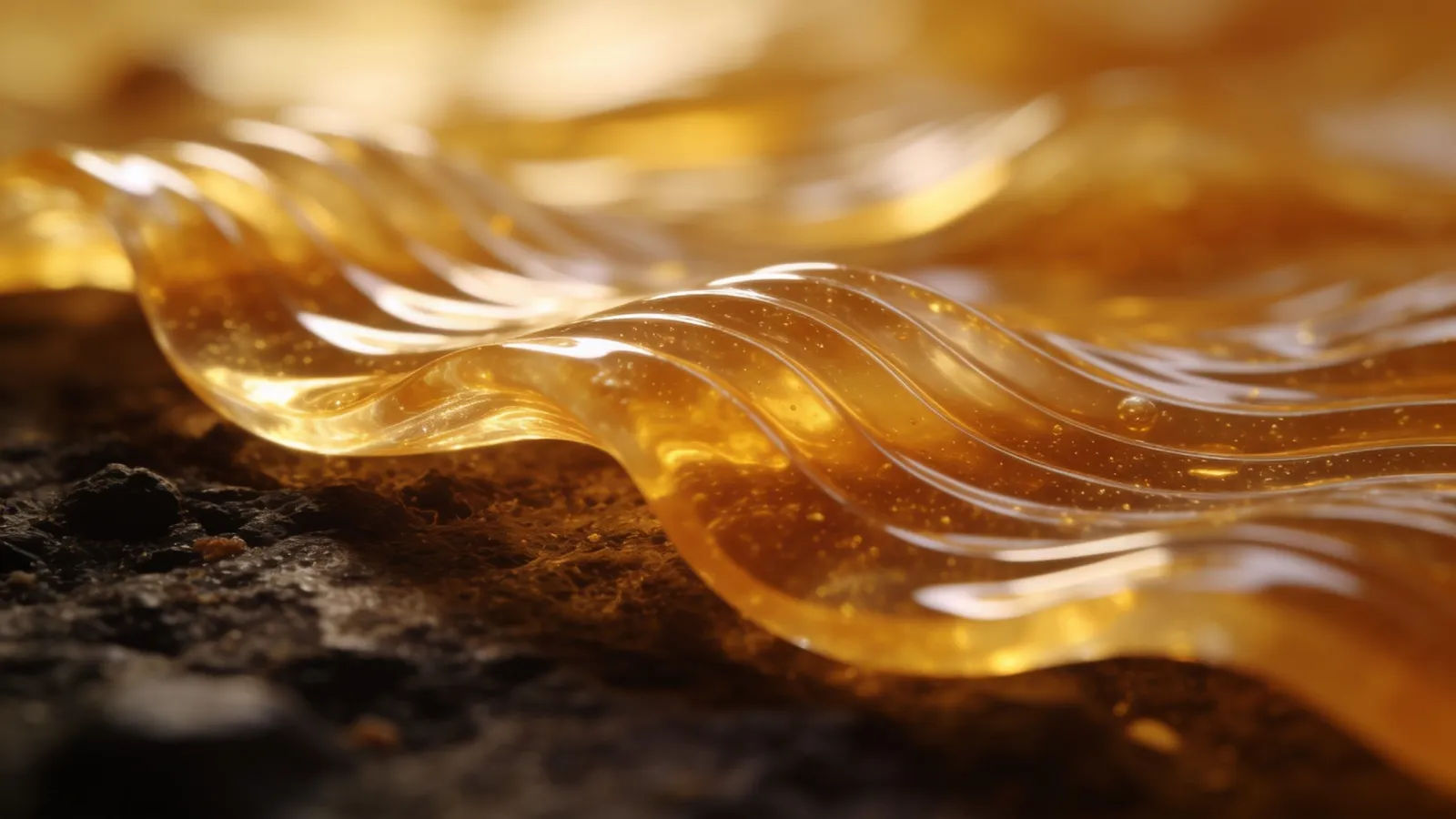 Warm honeyed rolling waveform on dark ground