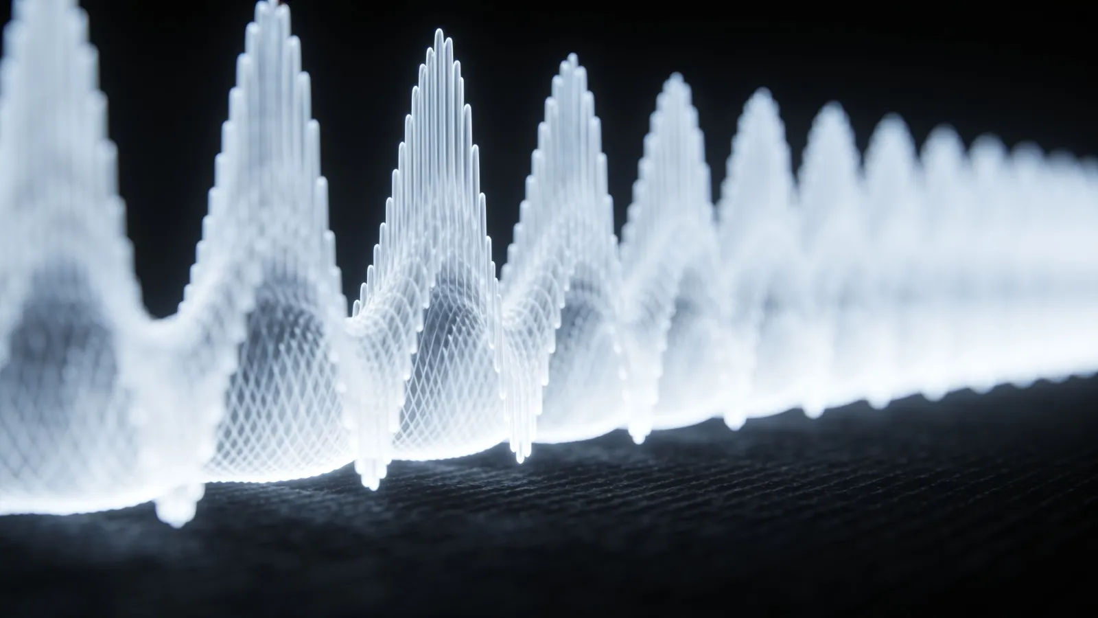 Clean even steady waveform in crisp glow