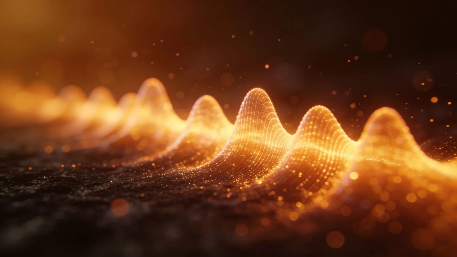 Smooth steady glowing amber waveform