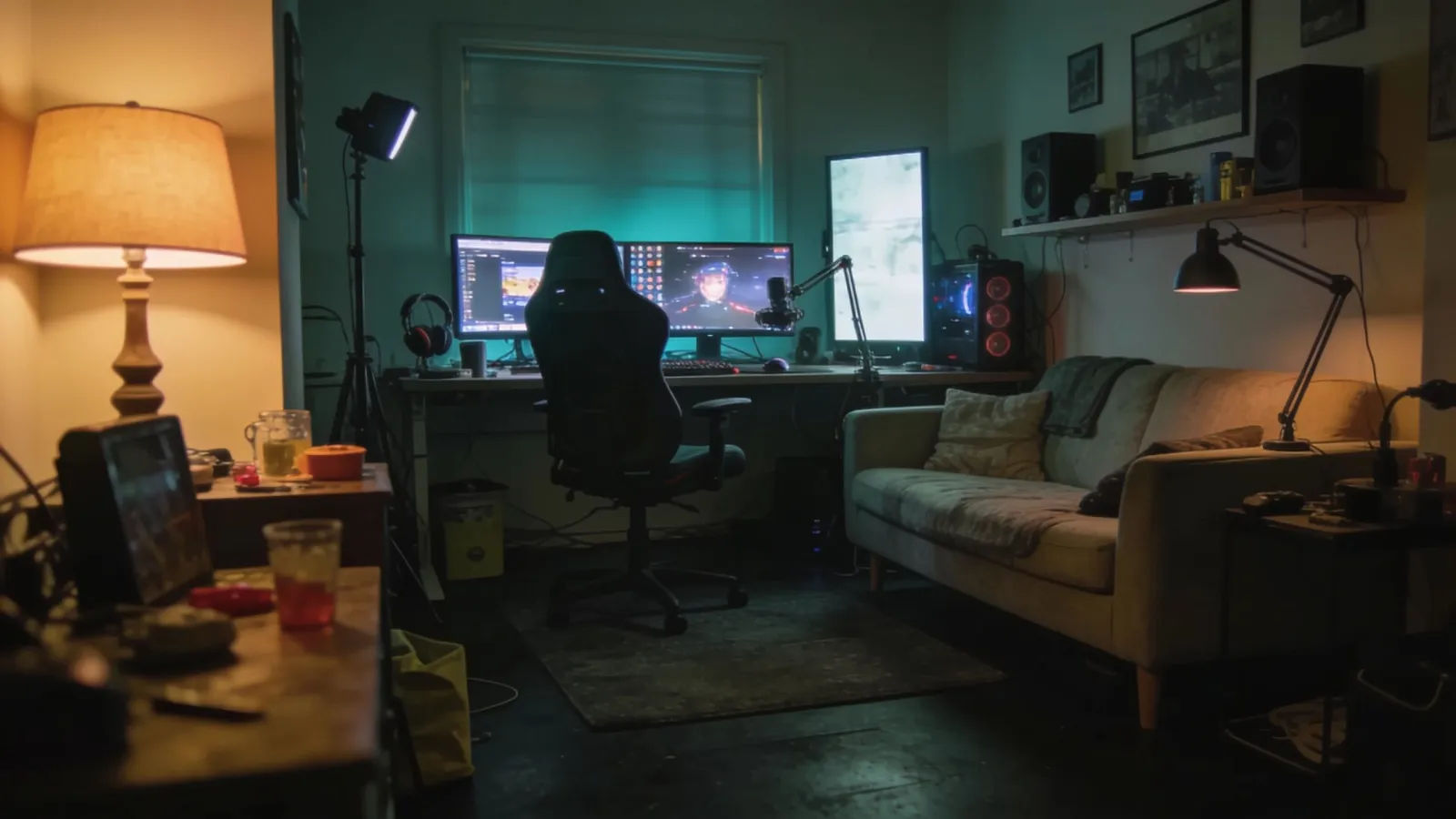 Cozy casual gaming and streaming den