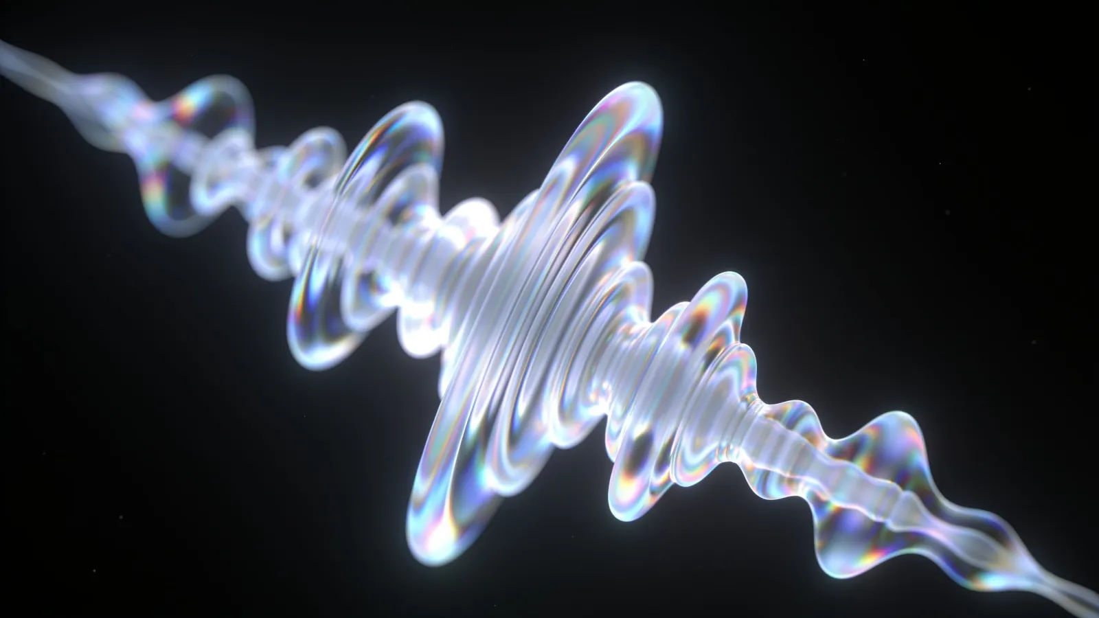 Glowing soundwave of liquid paint and light