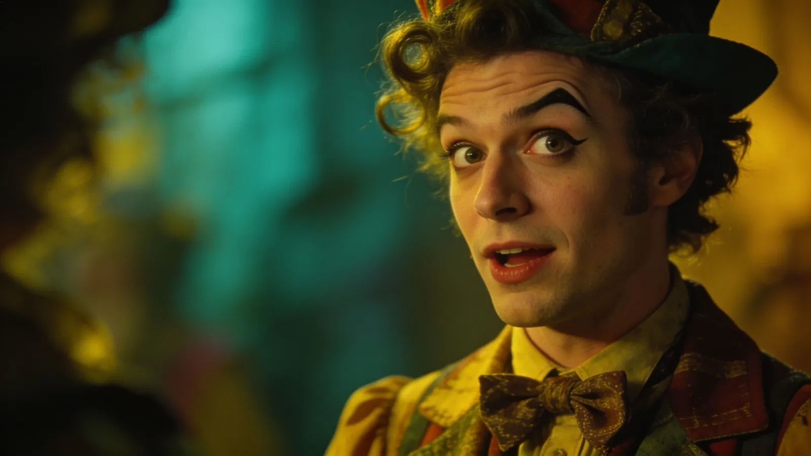Quirky whimsical performer with offbeat expression