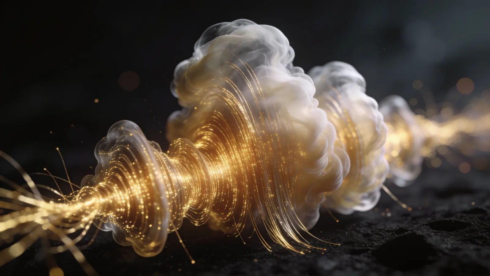 Bold oversized gold waveform towering large