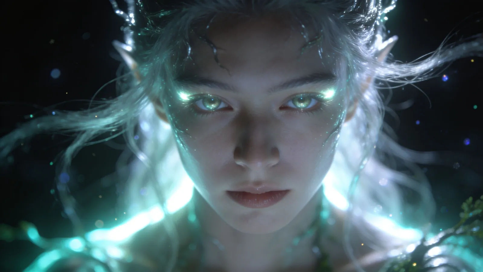 Ethereal forest spirit with glowing light
