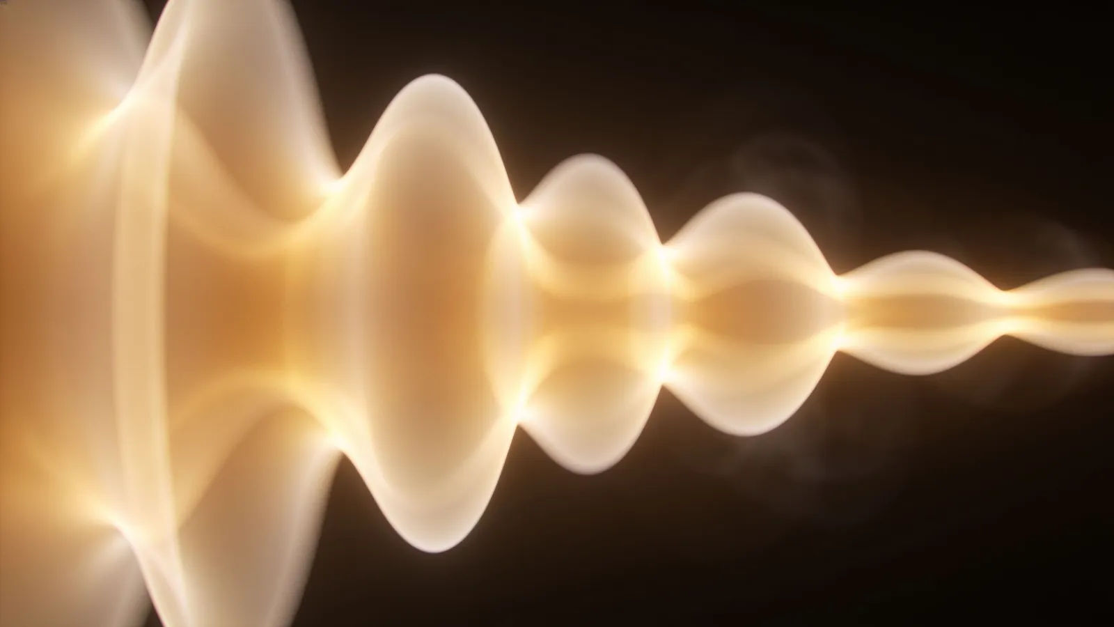 Soft cream and gold glowing waveform