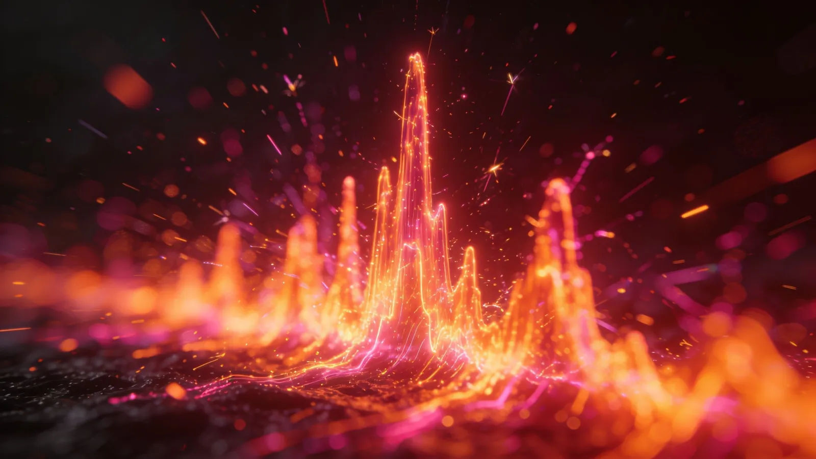 Punchy electric glowing audio waveform