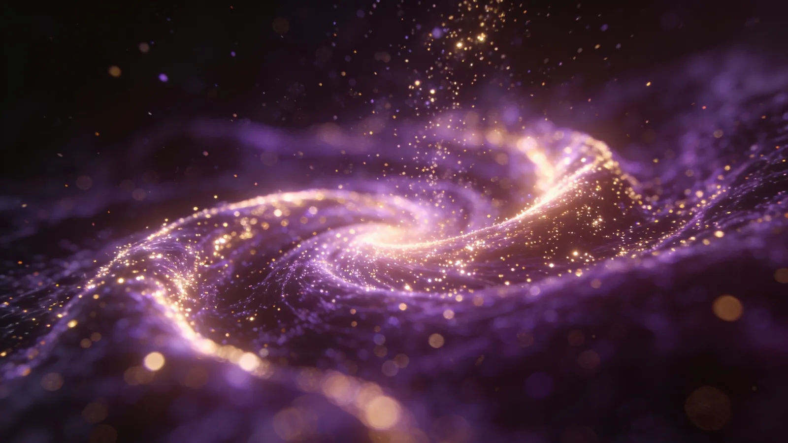 Glowing waveform swirling with magic dust
