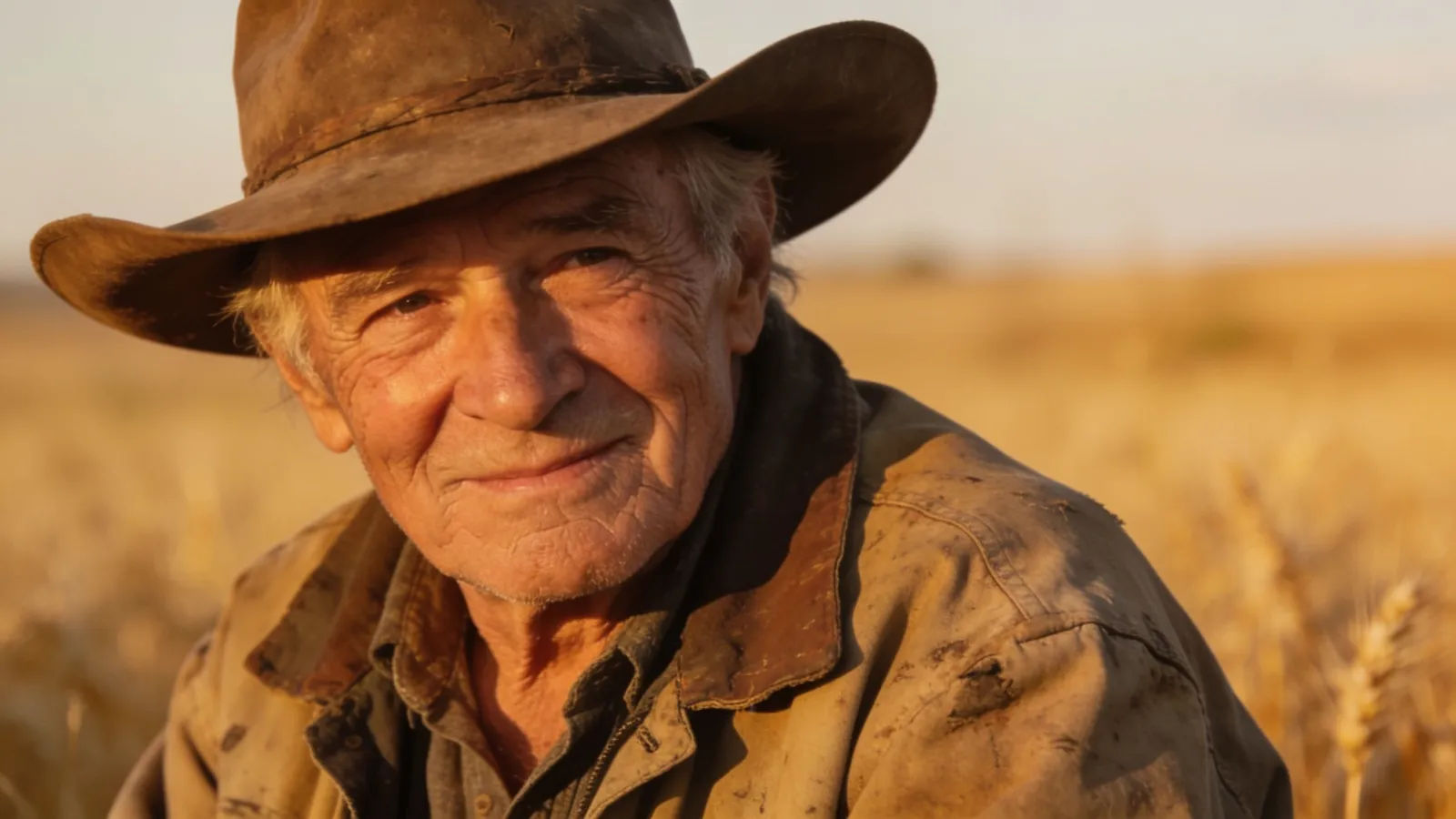 Weathered rural figure golden-light portrait