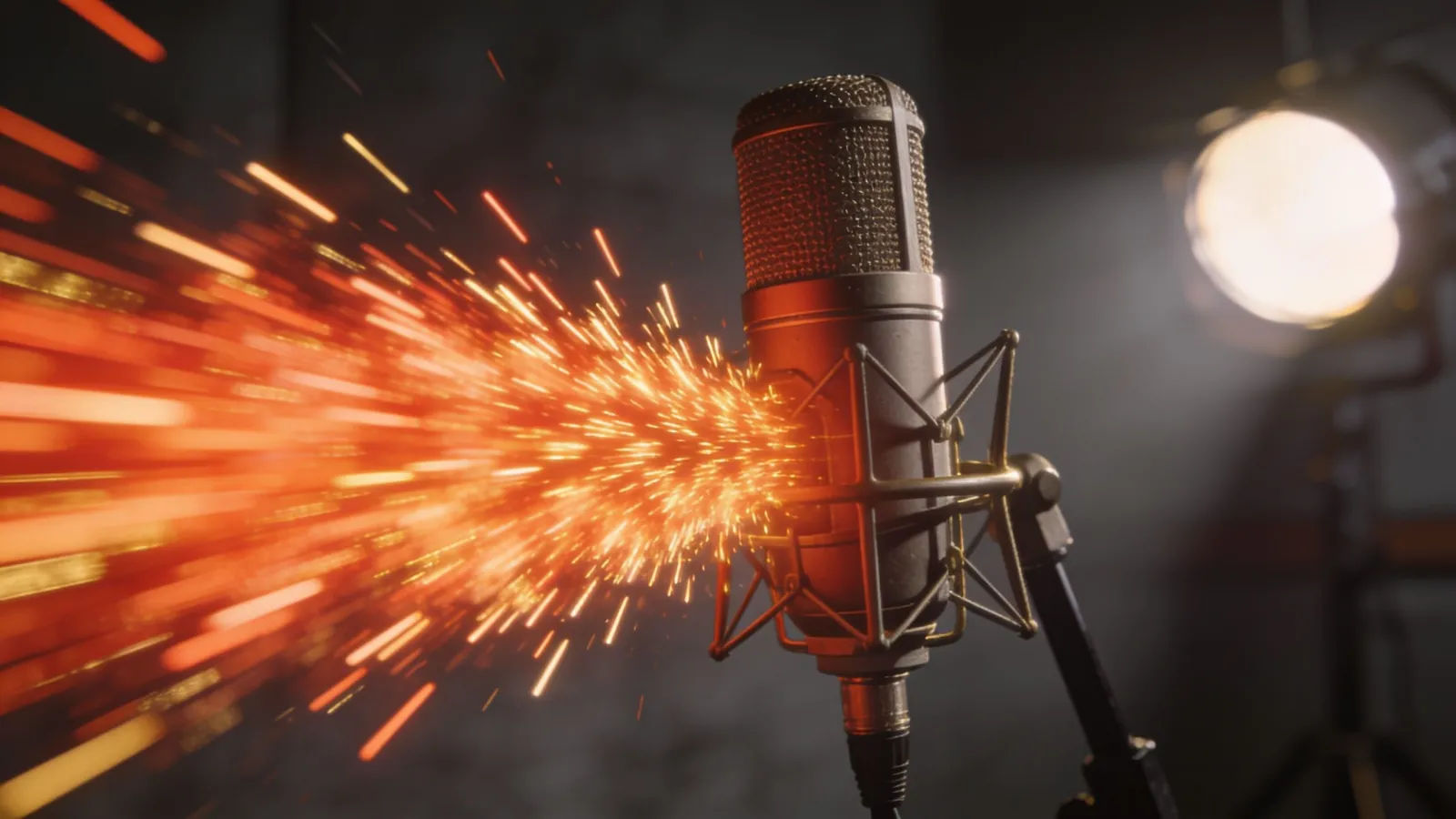 Microphone with a rapid staccato bright waveform
