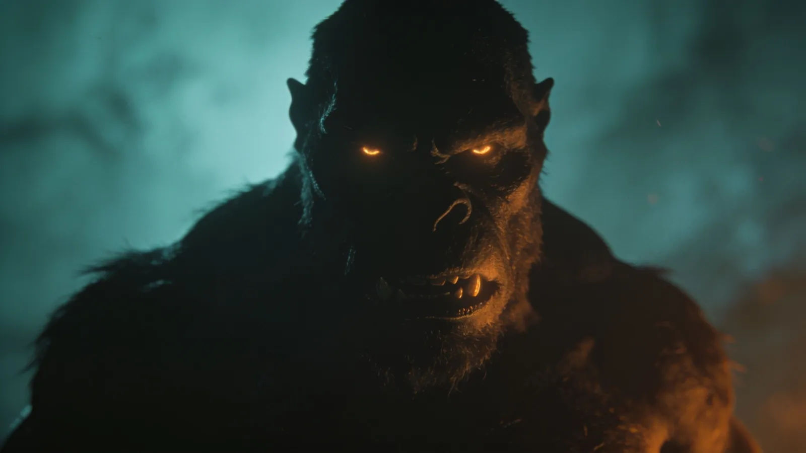 Shadowed creature silhouette with glowing eyes