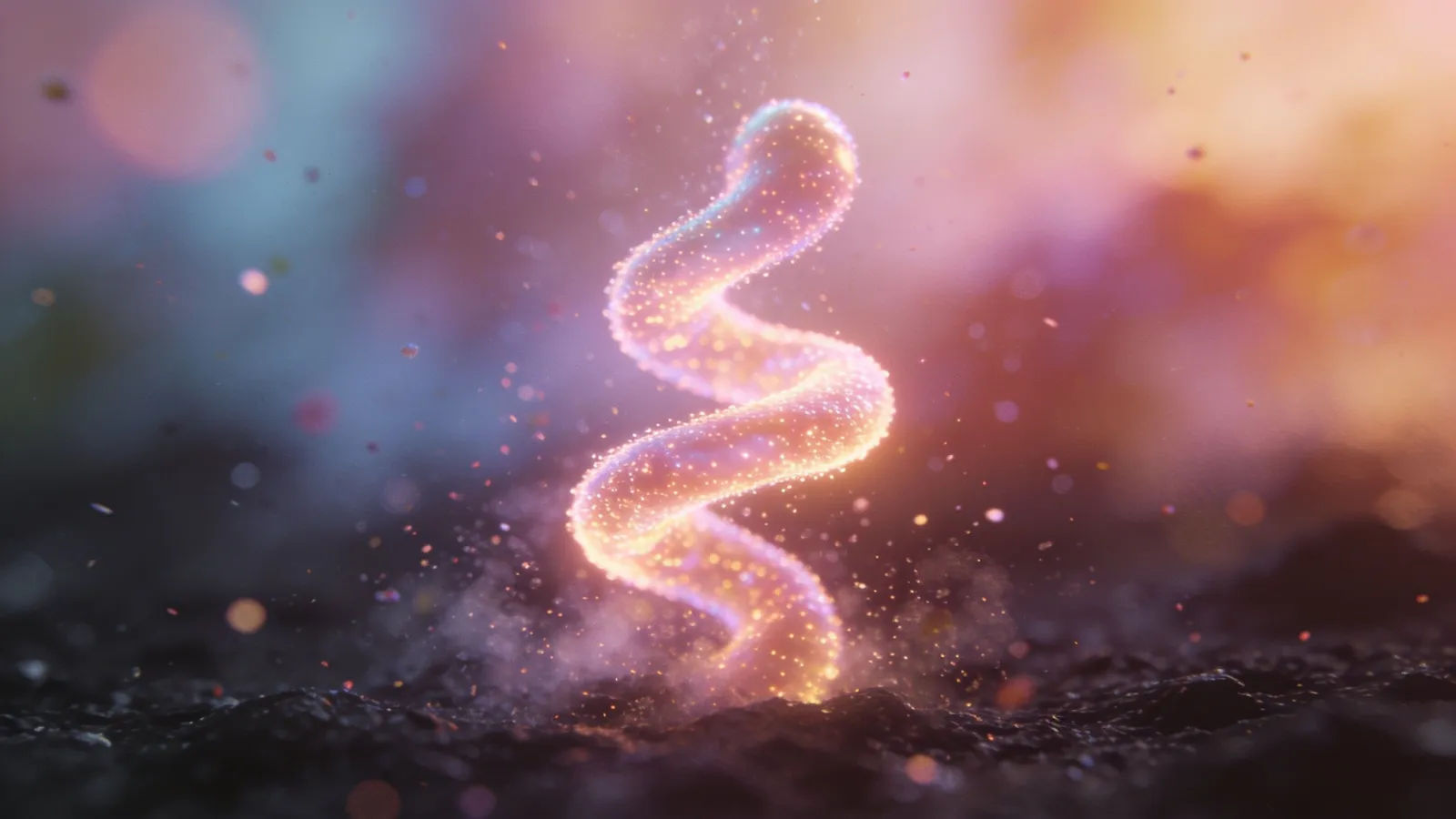 Playful pastel glowing waveform